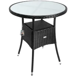 Casaria Casaria Polyrattan-Tisch Schwarz rund Ø60cm