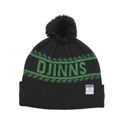 Beanie DJINNS "Djinns Djinns Bubble Beanie Winter Jacquard", Herren, Gr. OSFM, schwarz, grün, Kunstfaser, Mützen Beanie