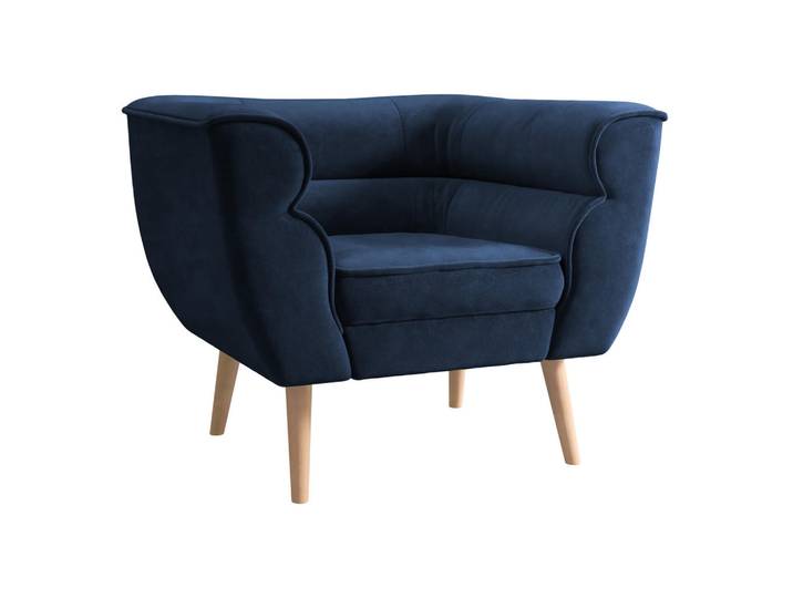 Mirjan24 Sessel Bal 1, Dunkelblau, Holz, Kiefer, Rechteckig, 82x75x74 cm, Wohnzimmer, Sessel, Polstersessel