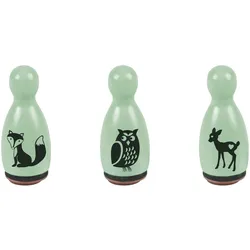 6x Heyda, Stempel, Mini Stempel 1,2cm VE=3 Stück Tiere
