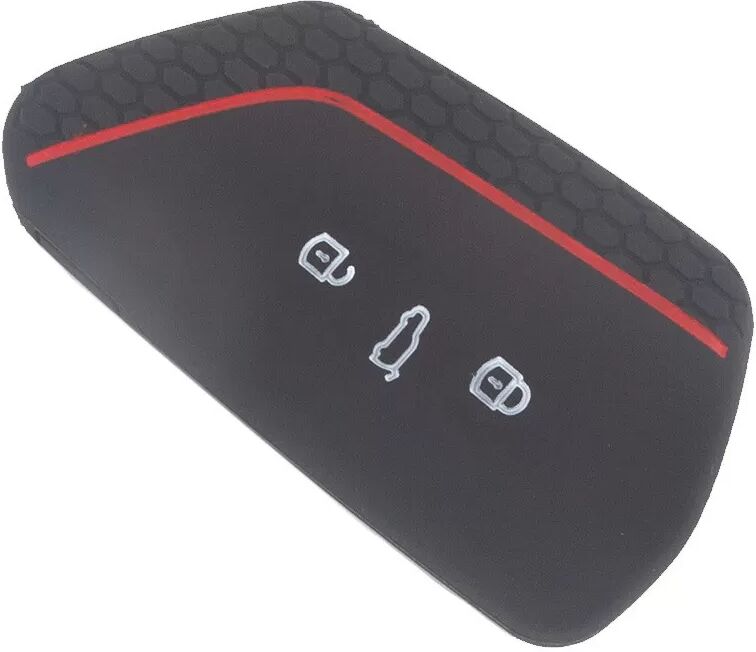 INF Silikon-Schlüsselcover kompatibel mit VW Touareg, Tiguan, Golf 8 und mehr - Waben-Grip, stoßfeste Schlüsselhülle Schwarz