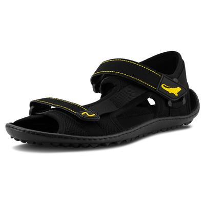 Barfußschuh LEGUANO "ATTREKKTIVE", Damen, Gr. 36, schwarz, Textil, Schuhe Barfußschuh, Sommerschuh, Sandale, mit praktischen Klettverschlüssen