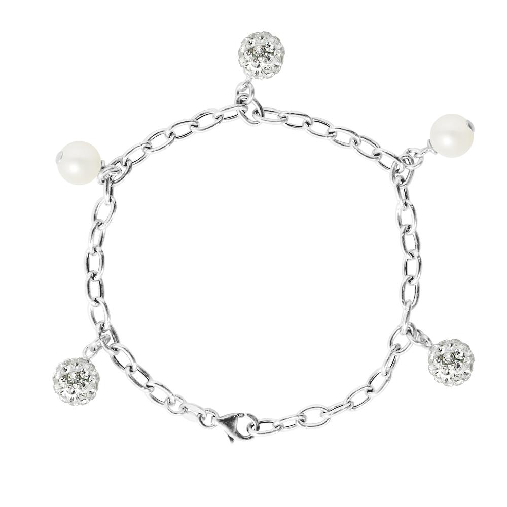 Breloque armband zwarte cultuurcultuur kralen en kristallen preciosa zilver 925