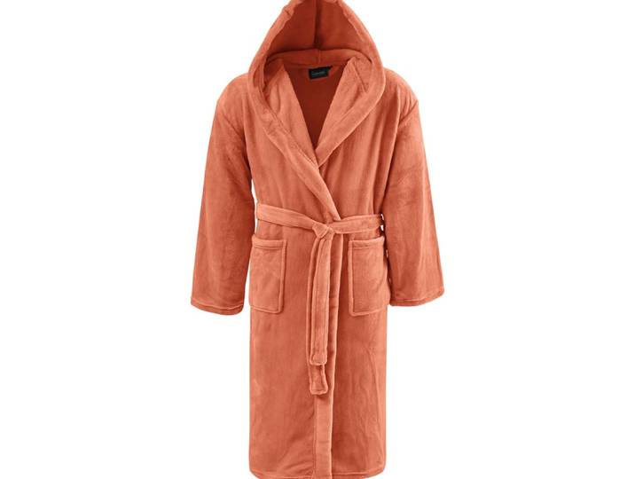 Peignoir polaire mixte à capuche corail l