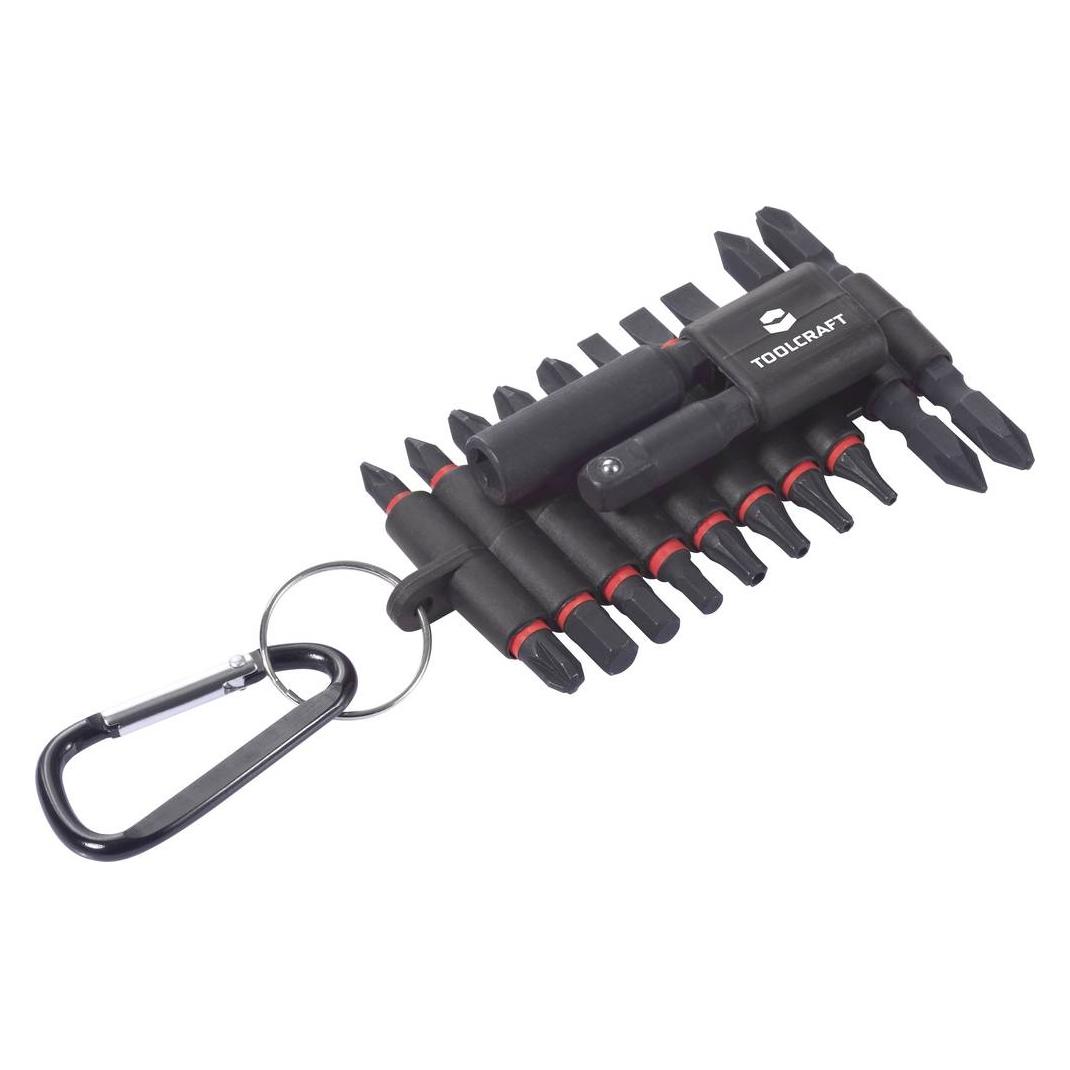 Toolcraft TO-10911216 Bit set 20-piece Slot, Phillips, Pozidriv, Hex head, T+ incl. bit holder (TO-10911216)