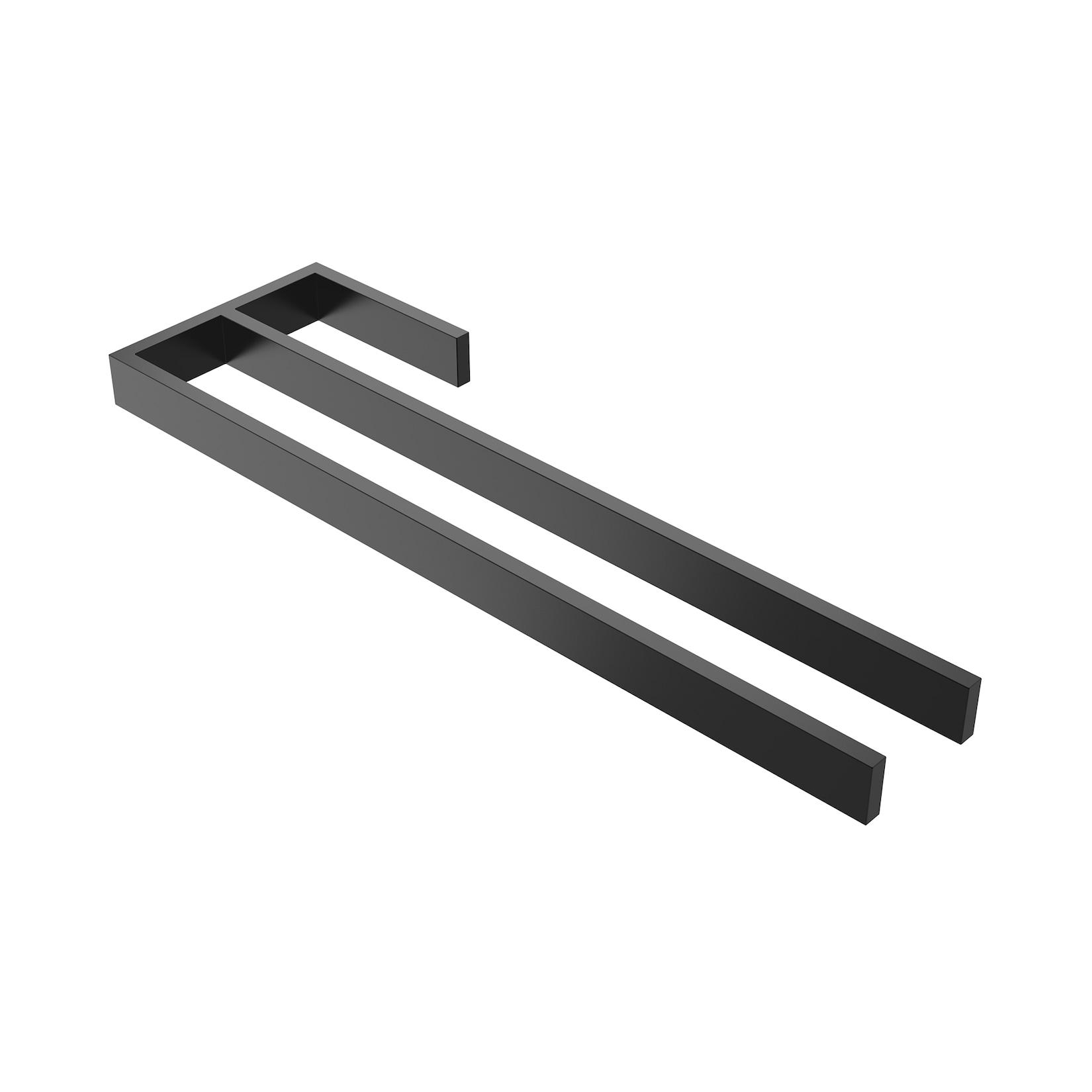 kalb Handtuchhalter Jörn mit zwei Stangen für Waschtisch, schwarz, Aluminium, Länge: 400mm, Höhe: 25mm, Tiefe: 120mm