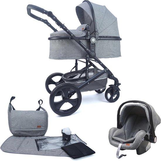 3-in-1 Kinderwagen mit Auto-Stuhl und Zubehör - Bequem und Sicher für Kinder