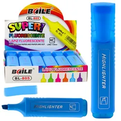 Textmarker für Notizen, Schule, Büro, Neon-Intensivblau