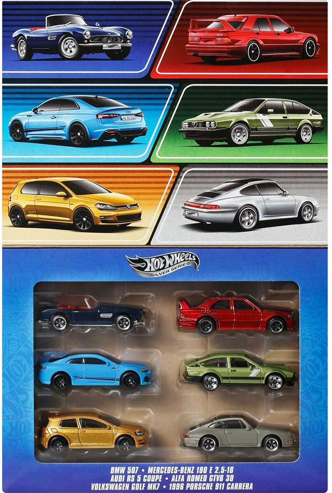 Hot Wheels Euro Style Multipack Set van 6 Europese speelgoedauto's 1:64 schaal
