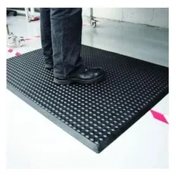 RS PRO, Bodenschutzmatte, Schwarz Anti-Ermüdungsmatte Antirutsch Gummi Kiesel, Einzelne, 1.2m x 900mm x 16mm (120 x 90 cm)