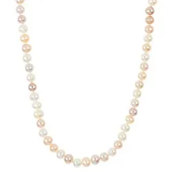 PERLEA Endlos-Collier Süßwasserzucht- perlen 6-7mm Länge ca. 80cm
