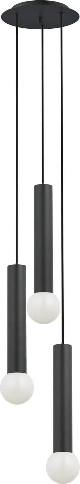 Lyora Zwarte Baton 3-lichts hanglamp van metaal