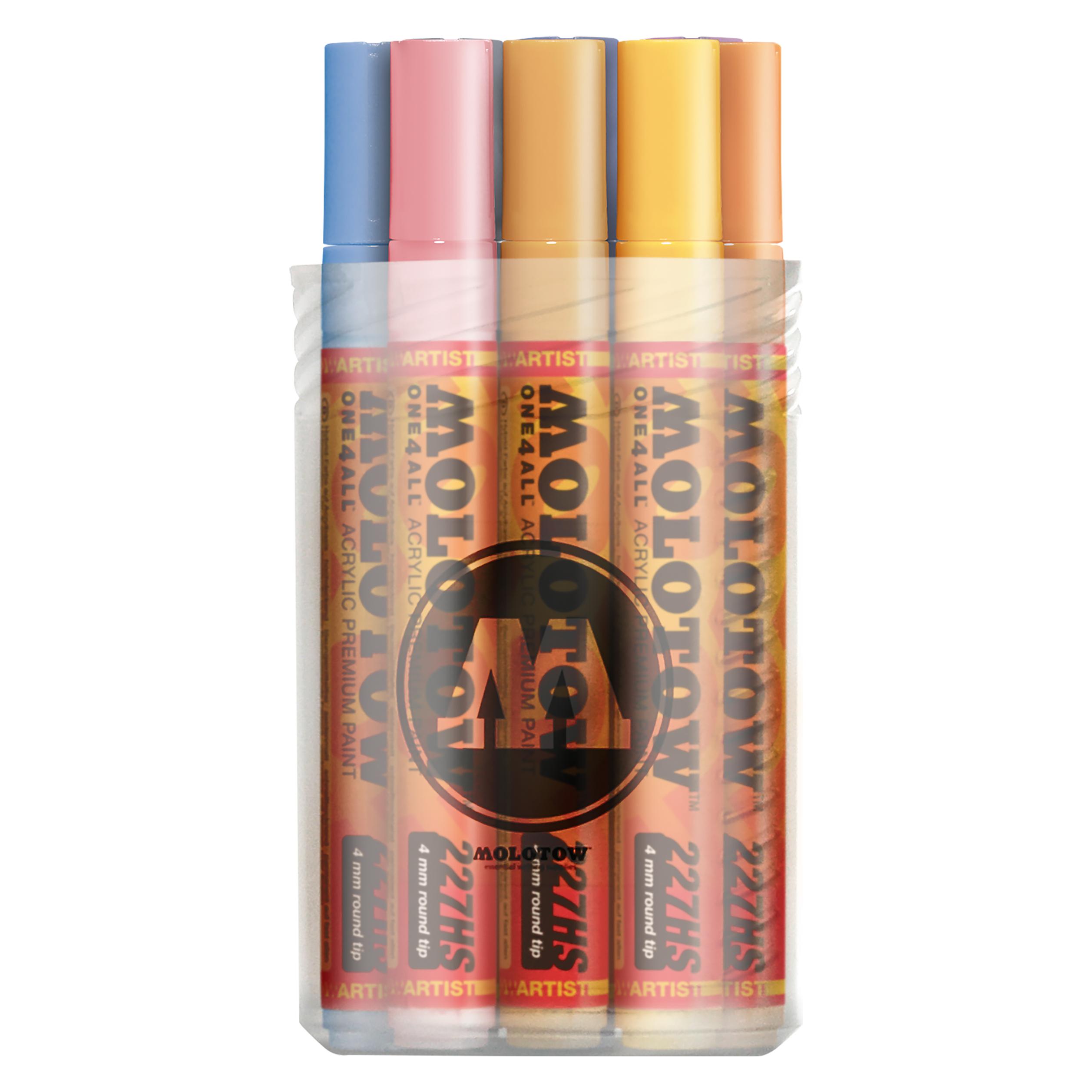 Molotow Permanentmarker One4All 227 HS nachfüllbar 4mm sortiert VE=12 Stück Stiftebox (12x) (MO200165)