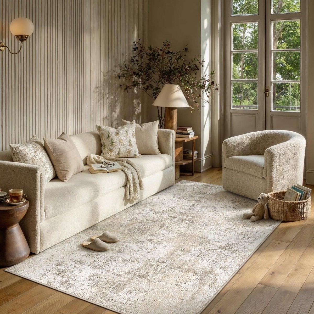 Modern Abstract Vloerkleed Beige - Rechthoekig