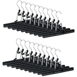 Relaxdays 40 x Hosenbügel Metall Schwarz,Silber