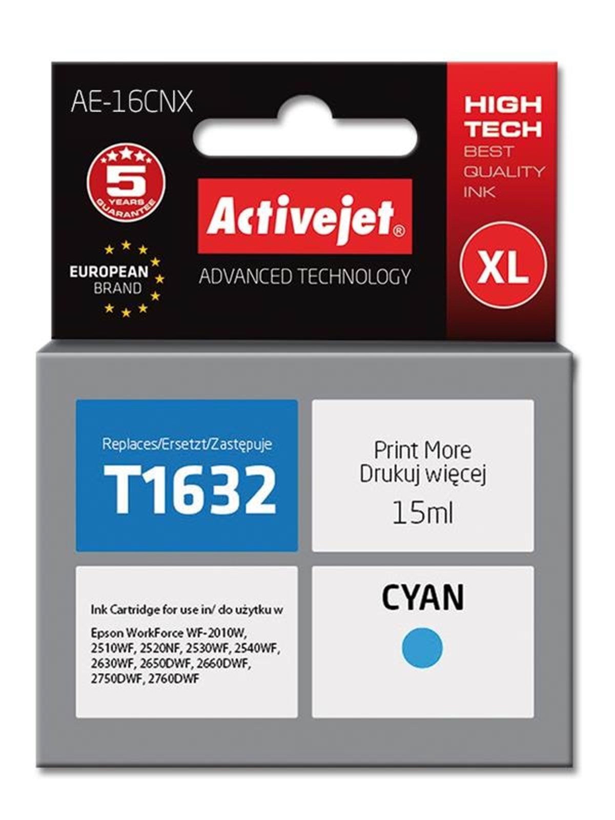 ActiveJet Supreme AE-16CNX - cyan - ink cartridge (alternative for: Epson T1632 Epson 16XL C)