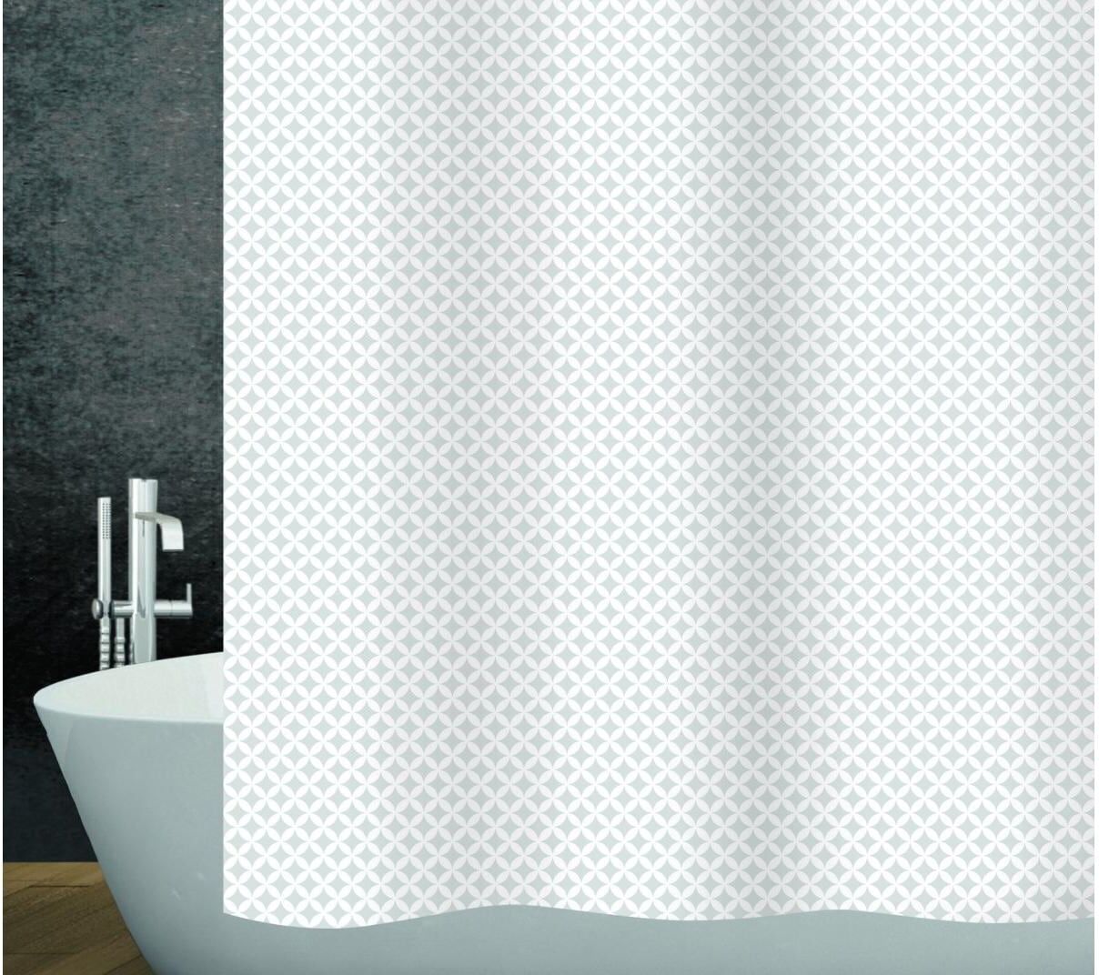 Duschvorhang DIAQUA "Andalus", weiß, B:240cm H:180cm, Polyester, Duschvorhänge, Duschvorhang weiß B/H: 240cm x 180cm