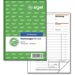 SIGEL Formularbuch Rechnung DIN A6 2x 50 Seiten