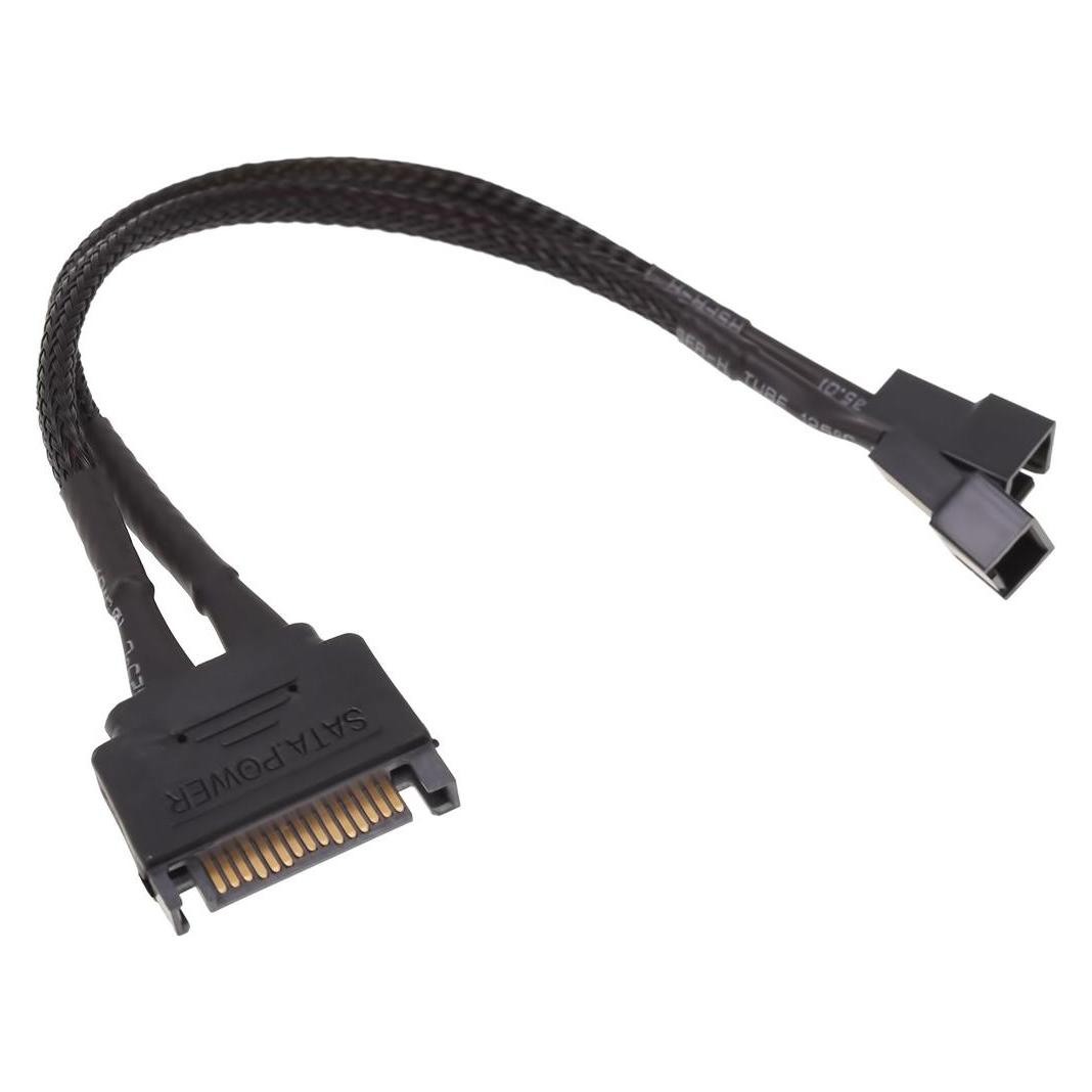 Phobya SATA Strom Y-Kabel intern auf 3Pin 5V und 12V - Schwarz 20cm (20 cm, SATA) (87499)