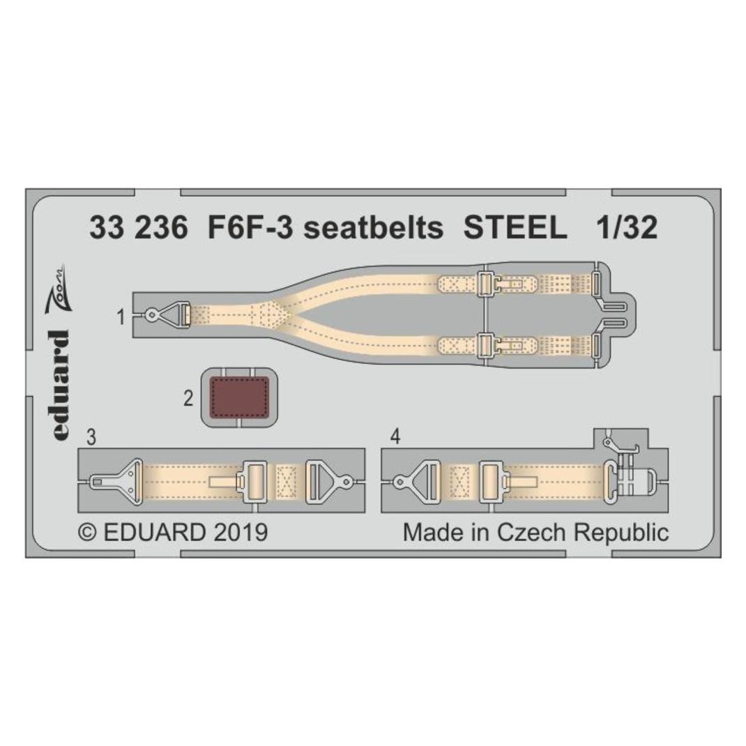 Eduard F6F-3 seatbelts STEEL for Trumpeter (33236)