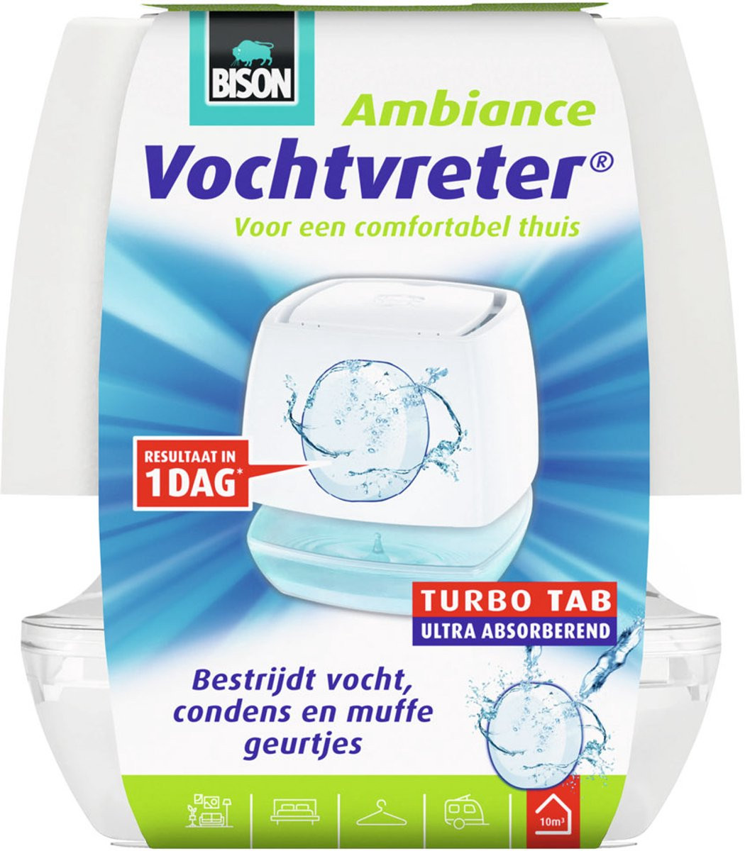Bison Vochtvreter Ambiance Luchtontvochtiger tegen vocht en schimmel, 100 g, wit