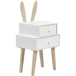 NACHTTISCH mit 2 Schubladen Weiß Banks