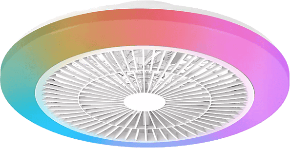 Ventilador de techo con luz - Philips Amigo, Led Blanco Regulable+RGB, 42W, 4400lm, 6Vel, Mando incluido,