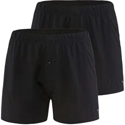 CALIDA Herren Jersey Boxershorts , 2er Pack - Cotton Code, einfarbig, 100% Baumwolle Schwarz / XXL (58/60)