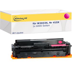 kompatibel für HP 415X, W2033X, 6000 Seiten, magenta
