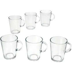 Ritzenhoff Coredo 6x Teegläser mit Henkel 250ml H10,5cm Trink-Glas klar Kaffee