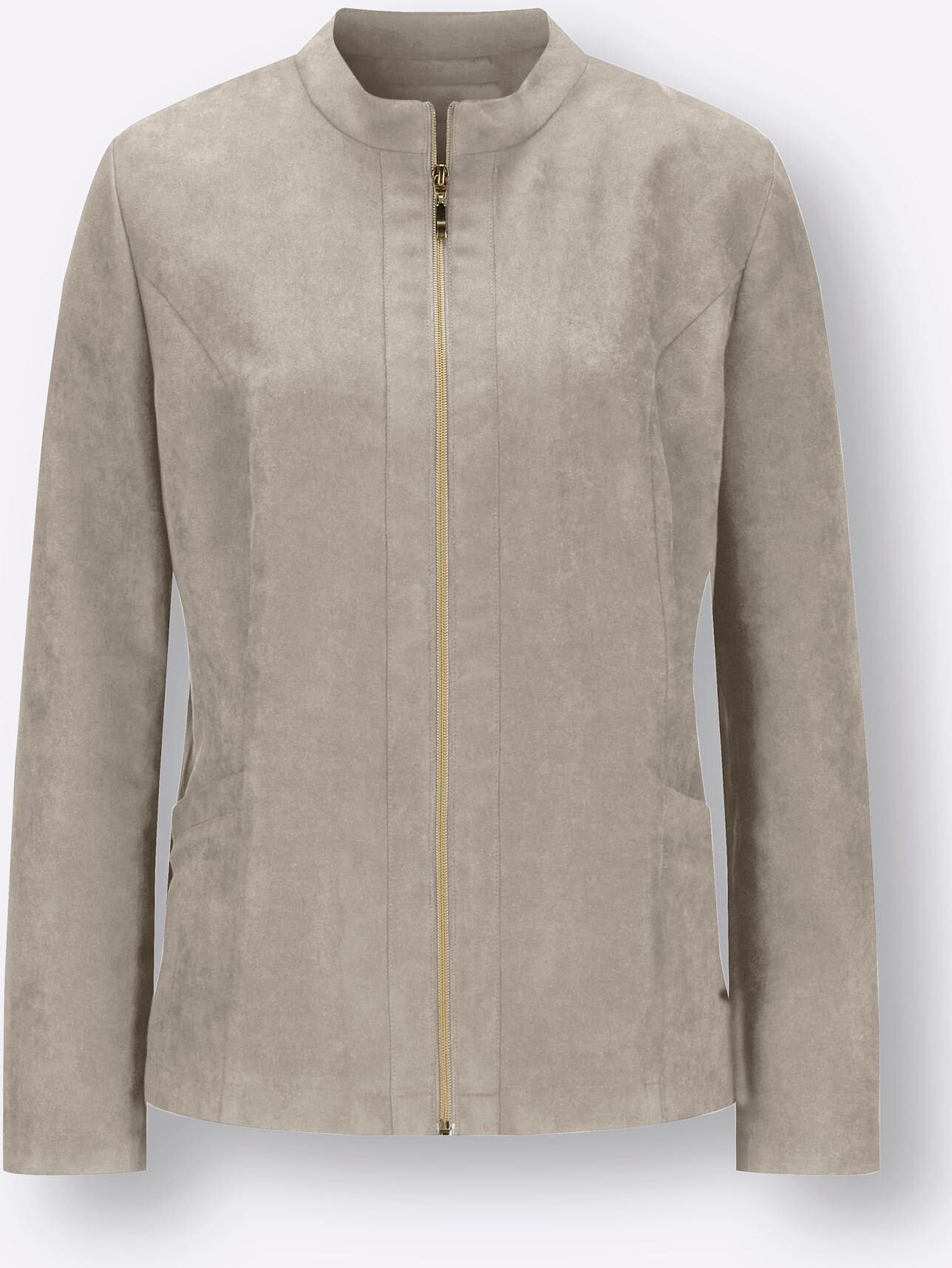 Jackenblazer "Blazer", Damen, Gr. 42, grau (stein), 100% Polyester, Blazer Jackenblazer stein 42