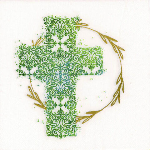 Papierservietten "Kreuz", grün, 33 x 33 cm, 20 Stück