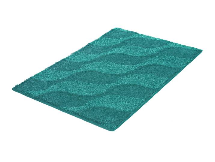 Badematte KLEINE WOLKE »Onda«, Badvorleger, Badezimmer Teppich , petrol, H:15mm, Polyacryl, Badematten, Badematte, Badteppich, modernes Ton in Ton Wellendesign, flauschig