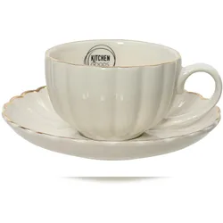Christmas Decorations Tasse mit Untertasse Porzellan 6cm Teetasse Set gerillt Henkel Porzellantasse Keramiktasse Teebecher Kaffeetasse Kaffeebecher Keramik Tassen Geschirr