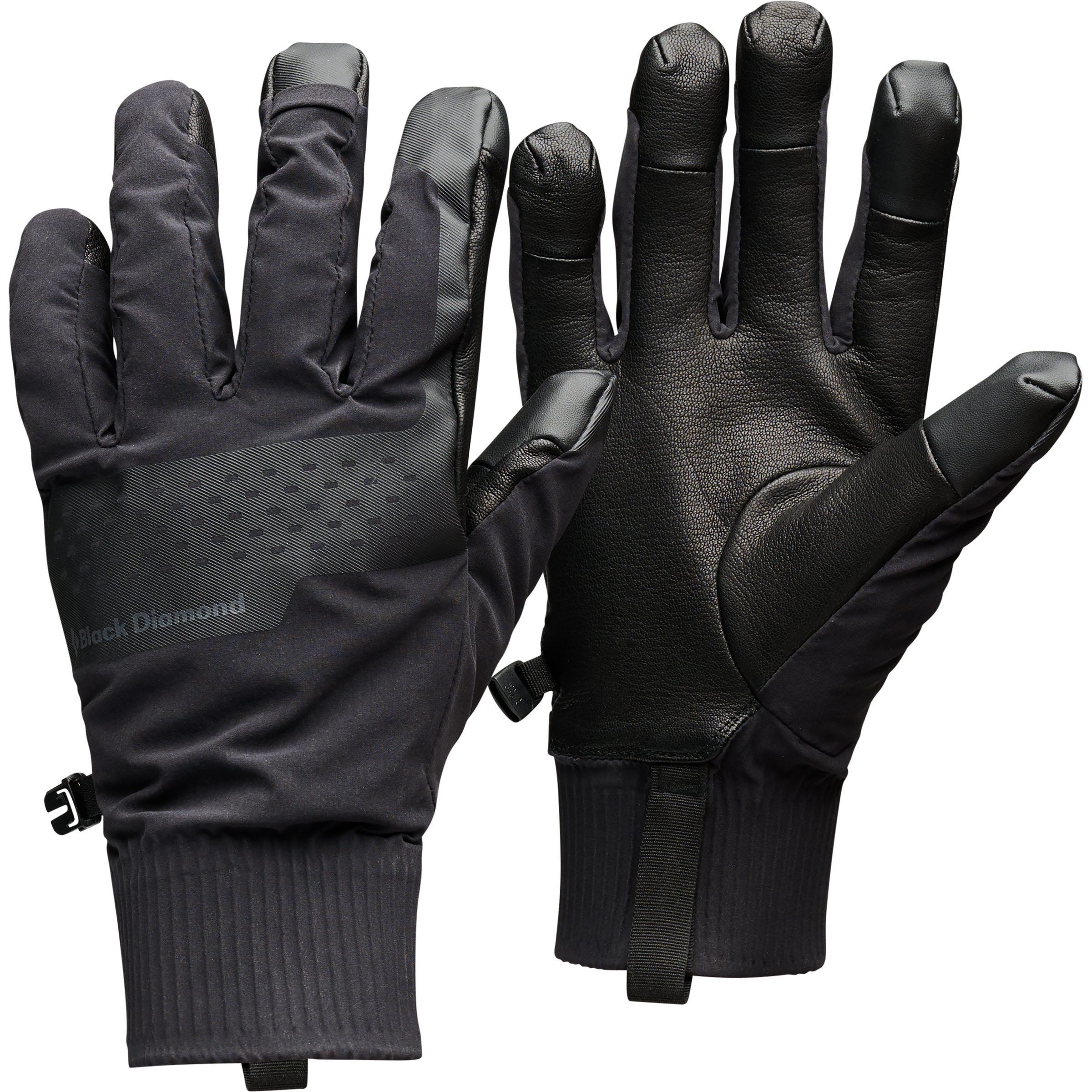 Black Diamond Alpine Softshell Fingerhandschuhe schwarz Größe L Camping Widerstandsfähig Wasserabweisend