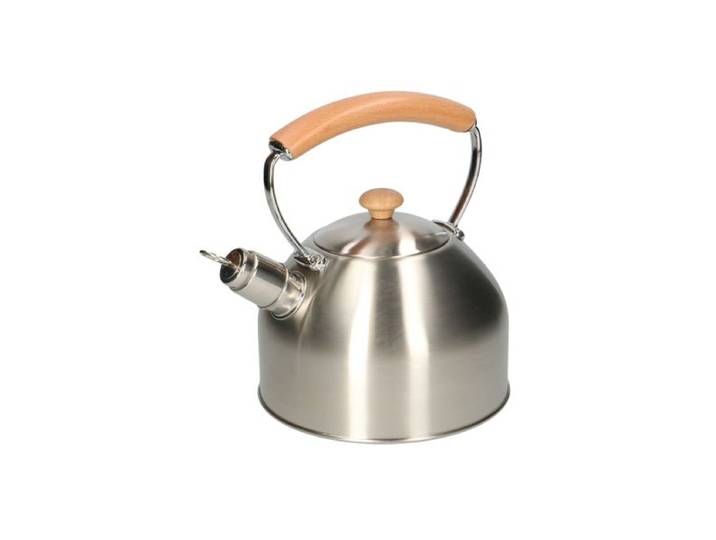 Fluitketel, rvs met houten handvat, 2.5 liter