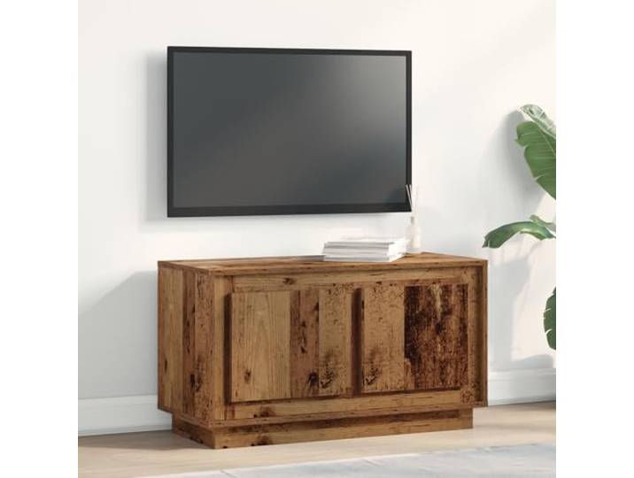 HEFZGDB TV-Schrank Altholz 80x35x45 cm Holzwerkstoff Rustikales Entertainment Center Massivholz Aufbewahrung
