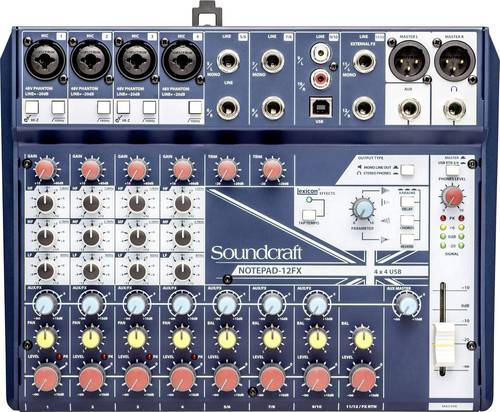 SoundCraft Notepad 12FX Konsolen-Mischpult Anzahl Kanäle:12 USB-Anschluss