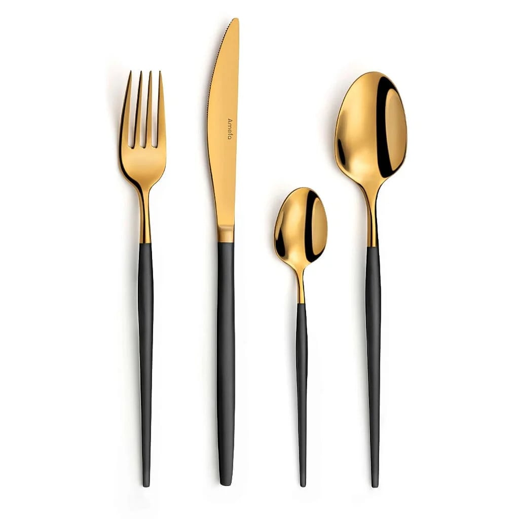 Amefa Soprano bestekset 16-delig zwart/goud in trendbox