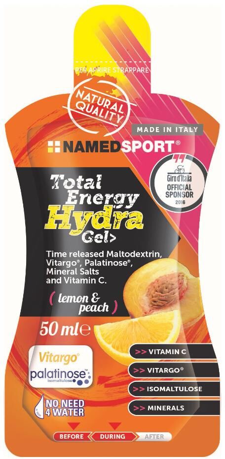 NAMEDSPORT Srl Named Sport, Total Energy Hydra Gel Lemon & Peach, 50 ml