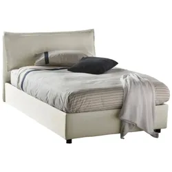 Abbygale - Halbbreites Bett, Beige, Matratze inklusive Made in Italy