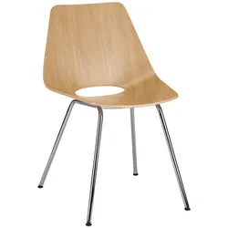 THONET S 661 Stahlrohrstuhl | Edelholz Eiche | Gestell chrom