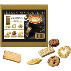 Hellma Kekse Goldline Gebäckmix, 6 Sorten, einzeln verpackt, 860 g, 120 Stück