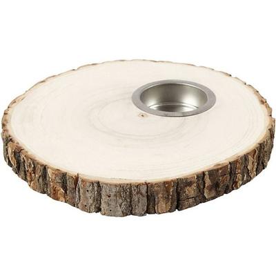 Creativ Company Teelichthalter, Holz, D 14-16 cm, Dicke 19 mm, 1 Stk