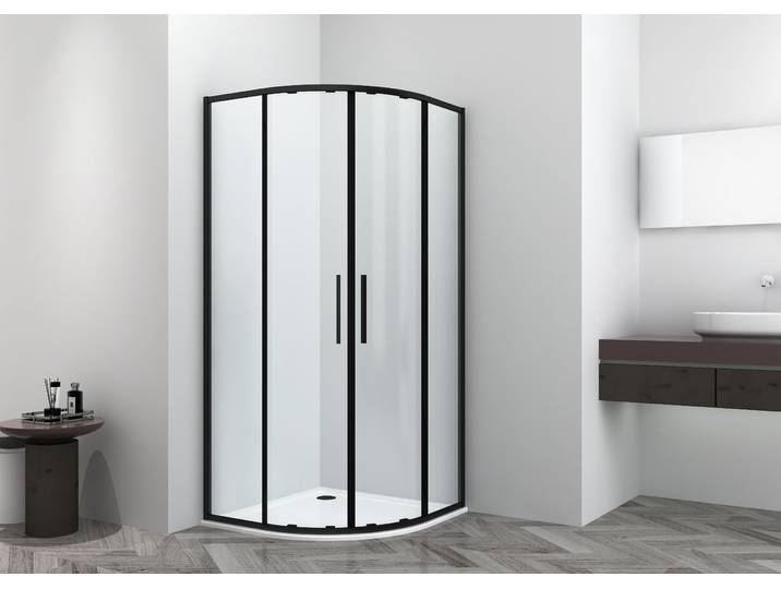 Runddusche SANOTECHNIK Sanotechnik SlimLIne Rundduschkabine schwarz , schwarz, B:80cm H:200cm, Duschkabinen, Runddusche