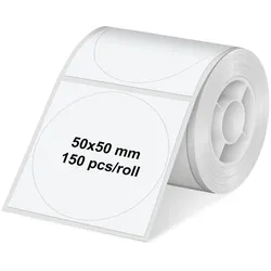 Olympia Etikettenrolle für Etikettendrucker OLYMPIA PM220, weiss, rund, 50×50mm, 150 Stück