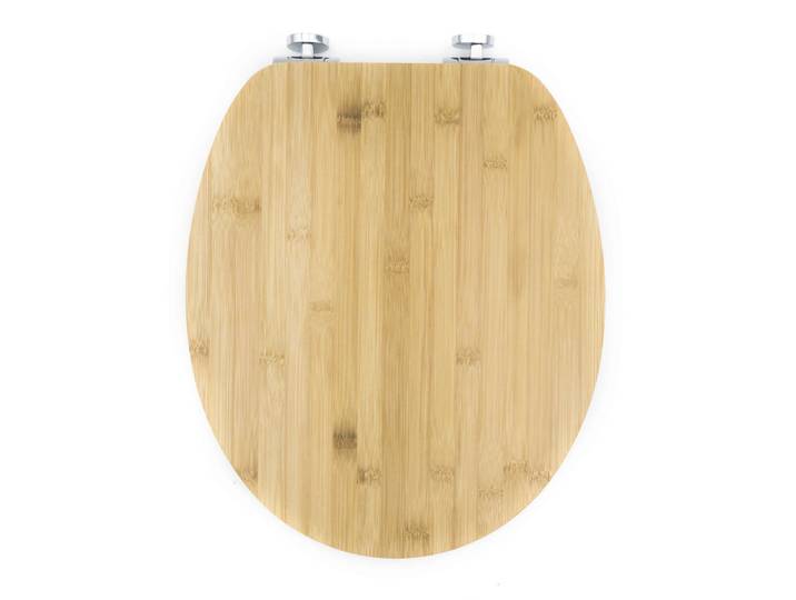 Sadena Wc-Sitz, Naturfarben, Holz, Bambus, 45x38x4.2 cm, Deckel mit Absenkautomatik, passend für alle handelsüblichen WCs, Badezimmer, WC Ausstattung, WC Sitze