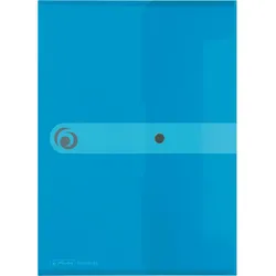 Herlitz Dokumententasche A4 PP tr.blau mit Druckknopfverschluss