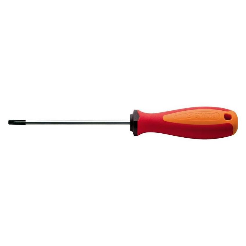 Unior 621/1TBI-US Schraubendreher mit TX-Profil, Antriebsspitze mit Bohrung, TR 27, red (T-profil) (726847)