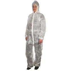 Schutzanzug Abena Schutz-Einweg-Overall weiß 4XL/5XL zum Schutz von Kleidung gegen Spritzer, Staub und Schmutz